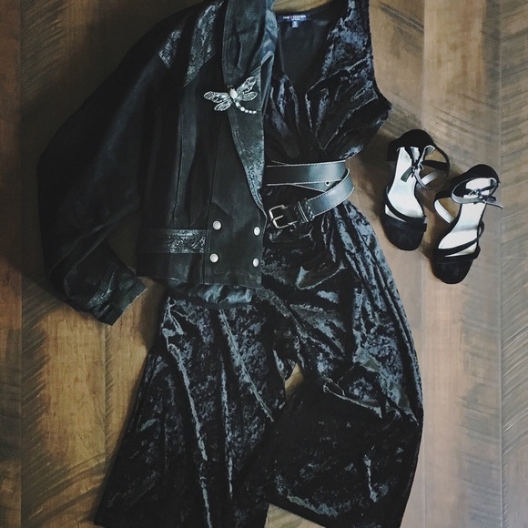 One Love Other - Black velvet One Love jumpsuit midi size M